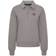 NHL Columbus Blue Jackets Levelwear Women's Canmore Quarter-Zip Pullover - Gray