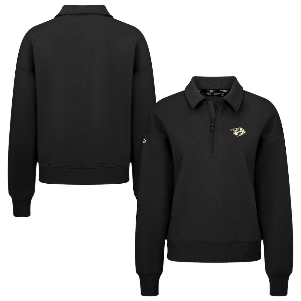NHL Nashville Predators Levelwear Women's Canmore Quarter-Zip Pullover - Black