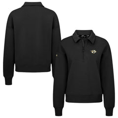 NHL Nashville Predators Levelwear Women's Canmore Quarter-Zip Pullover - Black
