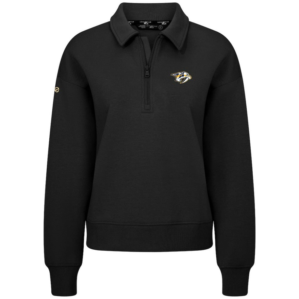 NHL Nashville Predators Levelwear Women's Canmore Quarter-Zip Pullover - Black
