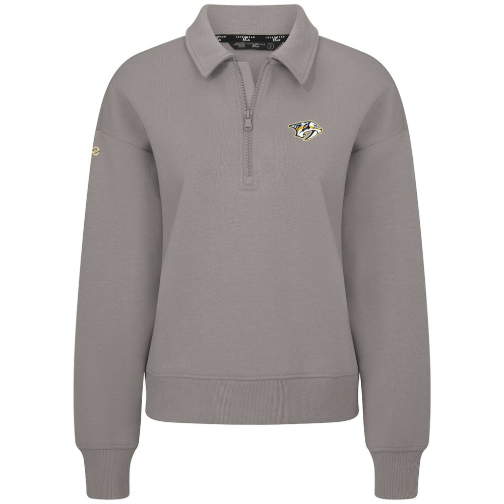 NHL Nashville Predators Levelwear Women's Canmore Quarter-Zip Pullover - Gray