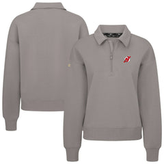 NHL New Jersey Devils Levelwear Women's Canmore Quarter-Zip Pullover - Gray