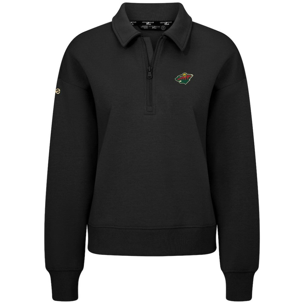 NHL Minnesota Wild Levelwear Women's Canmore Quarter-Zip Pullover - Black