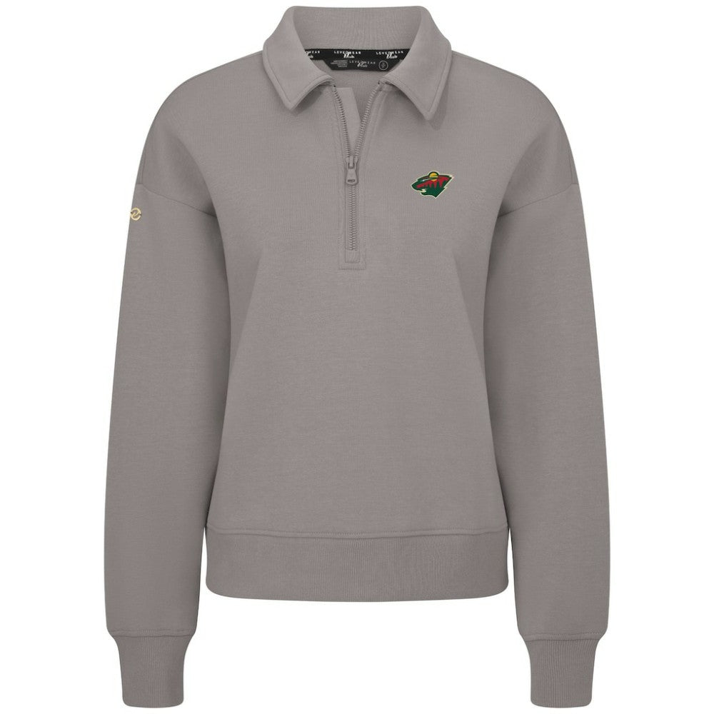 NHL Minnesota Wild Levelwear Women's Canmore Quarter-Zip Pullover - Gray