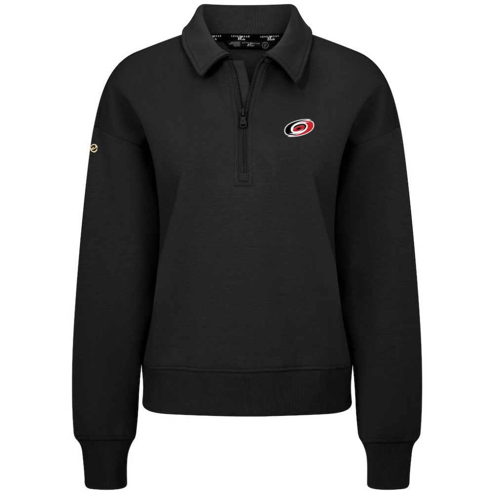 NHL Carolina Hurricanes Levelwear Women's Canmore Quarter-Zip Pullover - Black