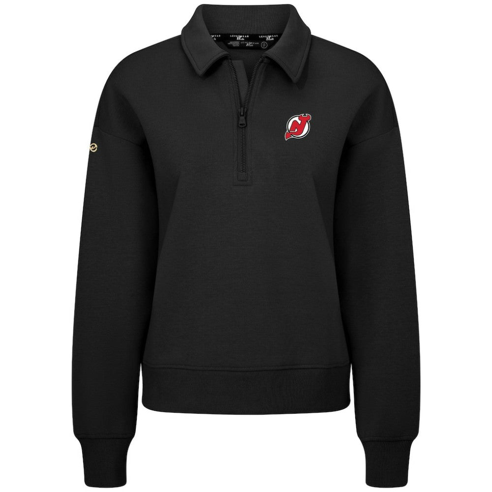 NHL New Jersey Devils Levelwear Women's Canmore Quarter-Zip Pullover - Black