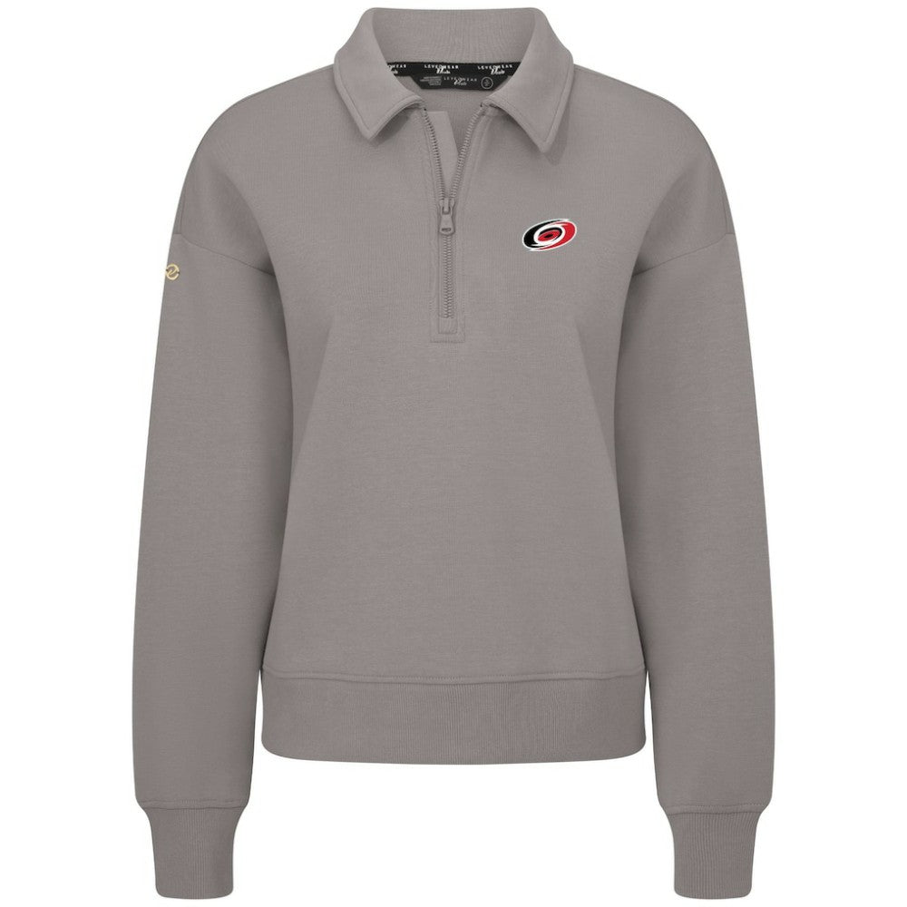 NHL Carolina Hurricanes Levelwear Women's Canmore Quarter-Zip Pullover - Gray