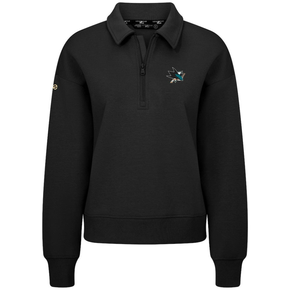 NHL San Jose Sharks Levelwear Women's Canmore Quarter-Zip Pullover - Black