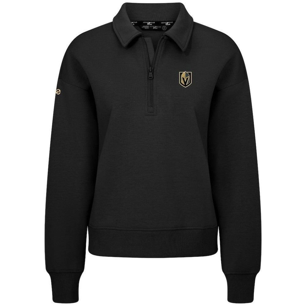 NHL Vegas Golden Knights Levelwear Women's Canmore Quarter-Zip Pullover - Black