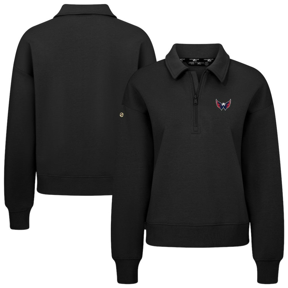 NHL Washington Capitals Levelwear Women's Canmore Quarter-Zip Pullover - Black
