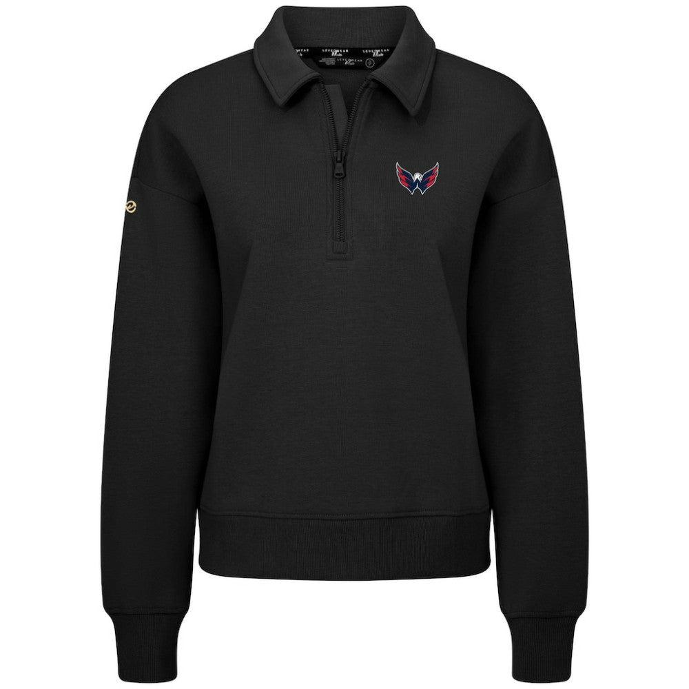NHL Washington Capitals Levelwear Women's Canmore Quarter-Zip Pullover - Black