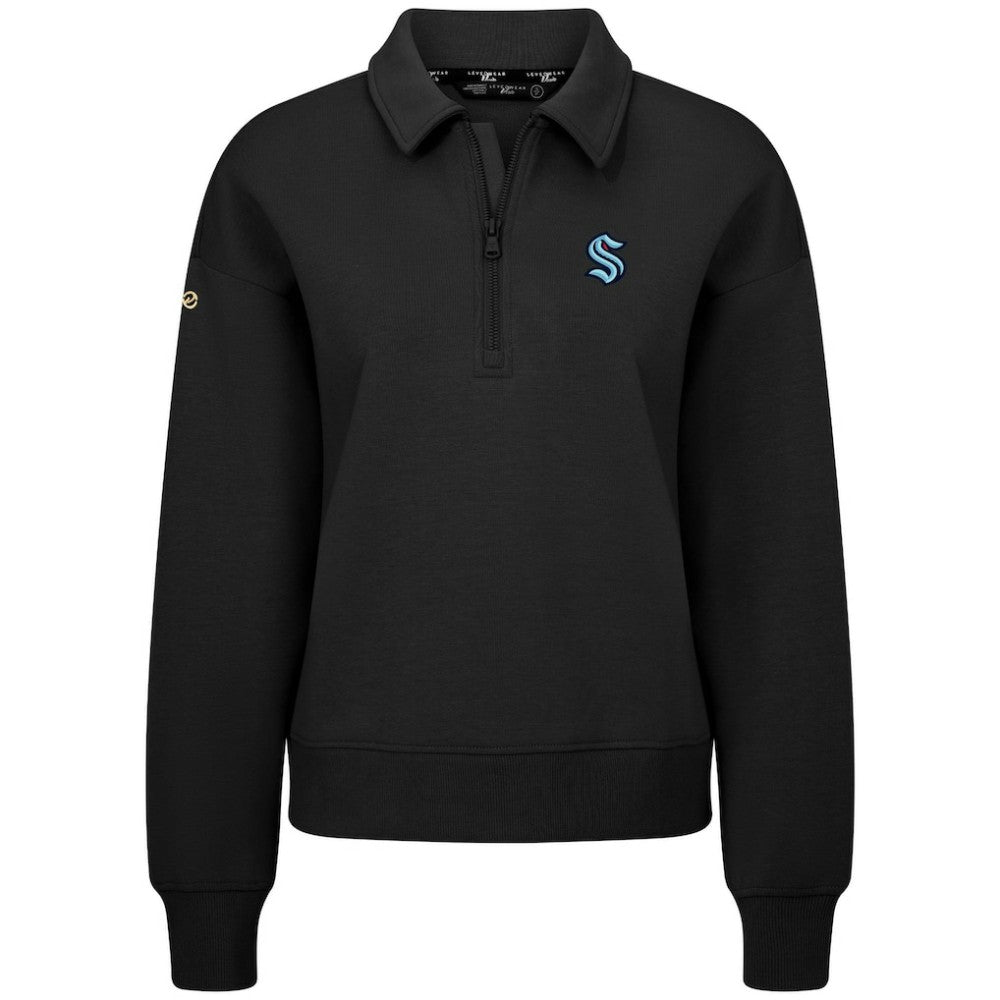 NHL Seattle Kraken Levelwear Women's Canmore Quarter-Zip Pullover - Black