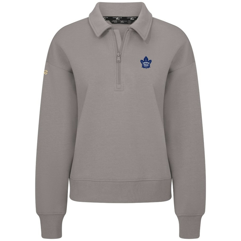 NHL Toronto Maple Leafs Levelwear Women's Canmore Quarter-Zip Pullover - Gray