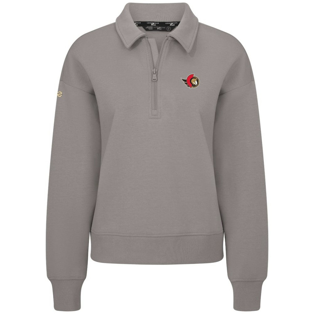 NHL Ottawa Senators Levelwear Women's Canmore Quarter-Zip Pullover - Gray