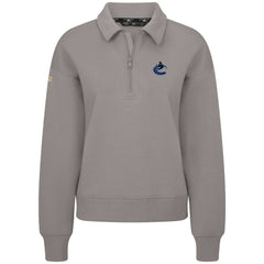 NHL Vancouver Canucks Levelwear Women's Canmore Quarter-Zip Pullover - Gray