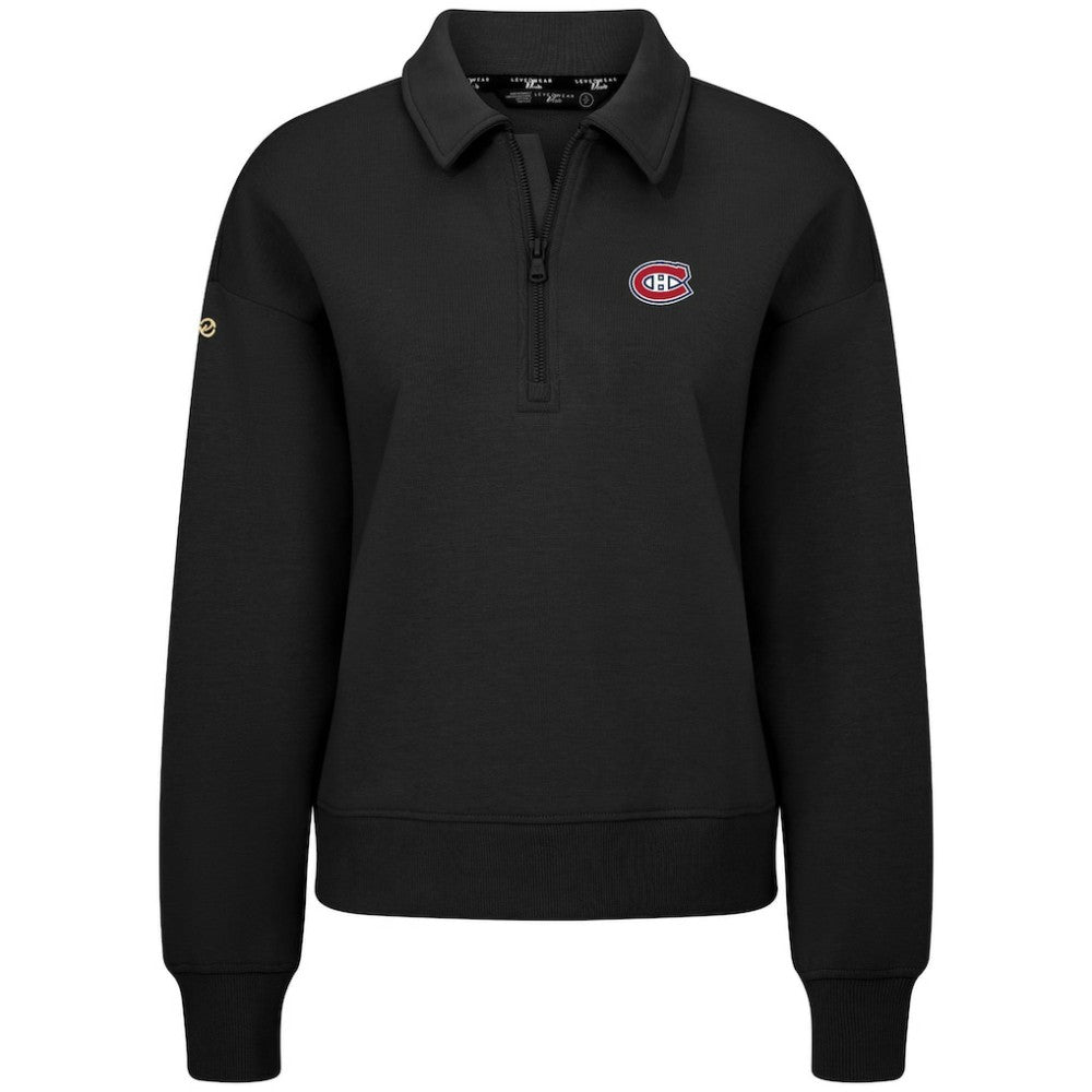 NHL Montreal Canadiens Levelwear Women's Canmore Quarter-Zip Pullover - Black