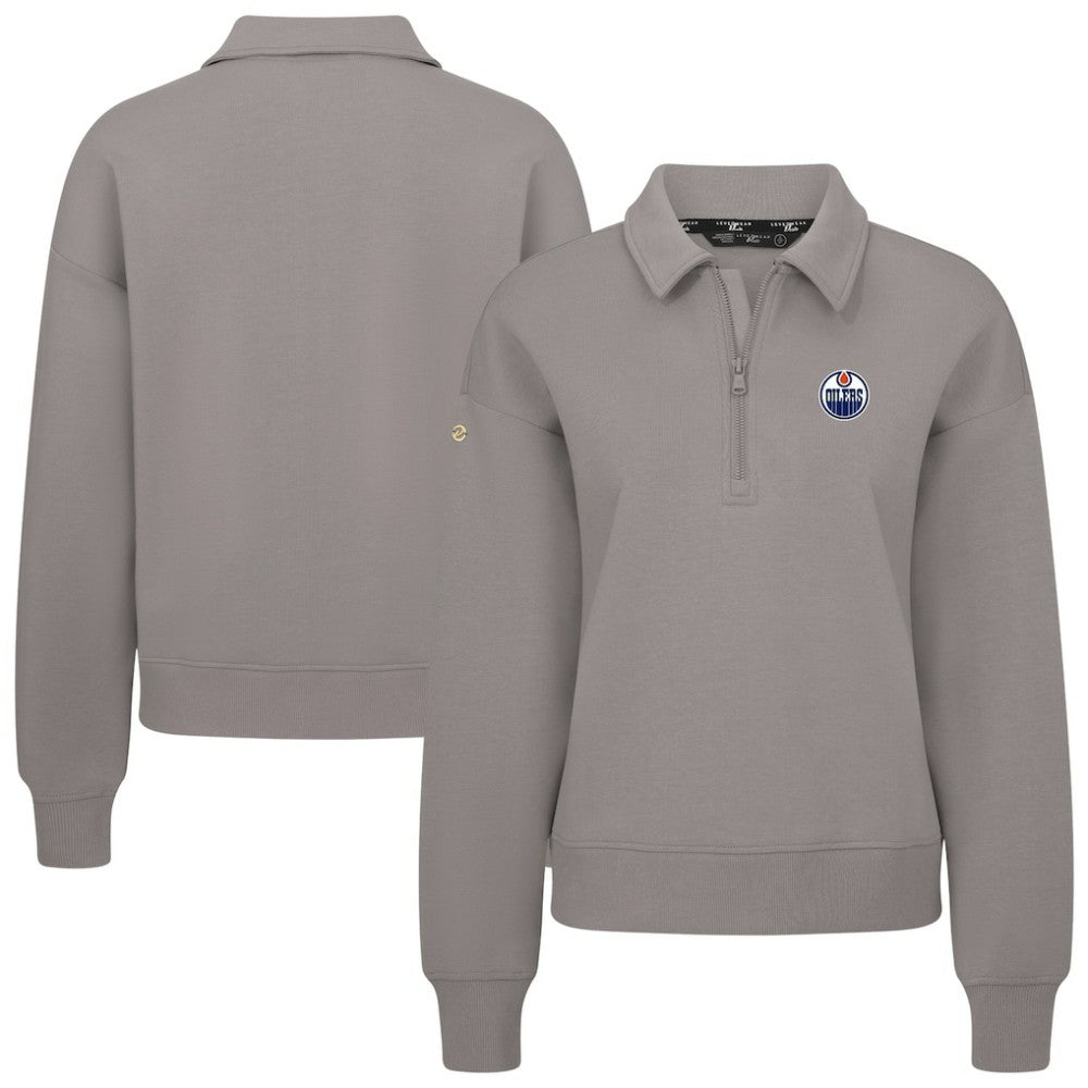 NHL Edmonton Oilers Levelwear Women's Canmore Quarter-Zip Pullover - Gray