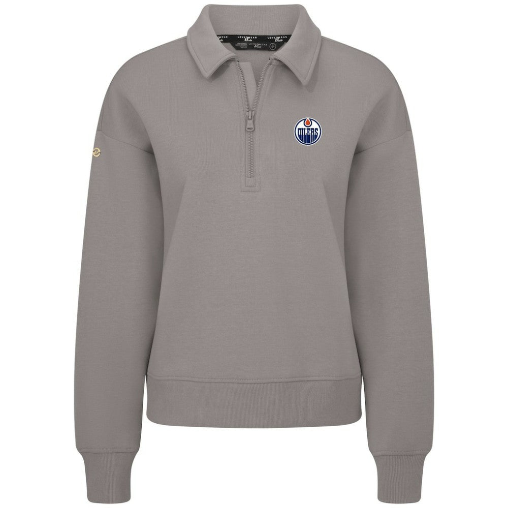 NHL Edmonton Oilers Levelwear Women's Canmore Quarter-Zip Pullover - Gray