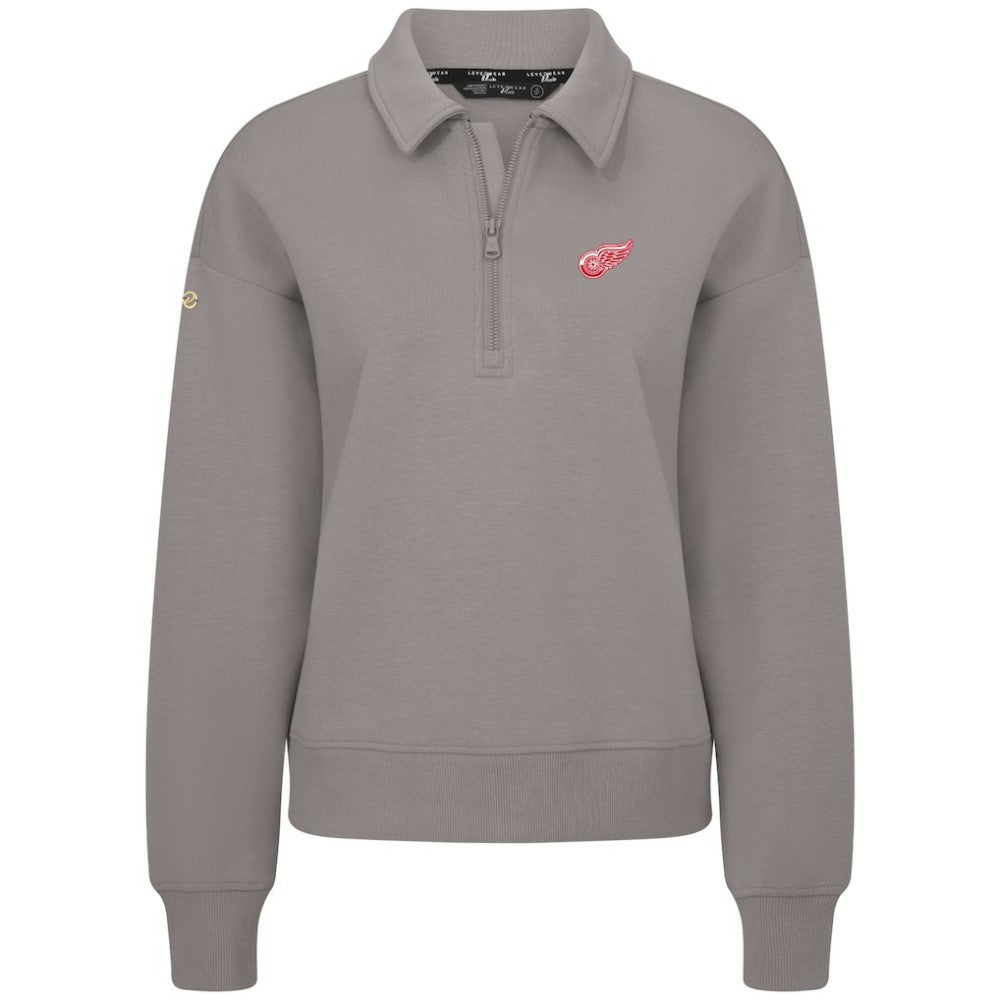 NHL Detroit Red Wings Levelwear Women's Canmore Quarter-Zip Pullover - Gray