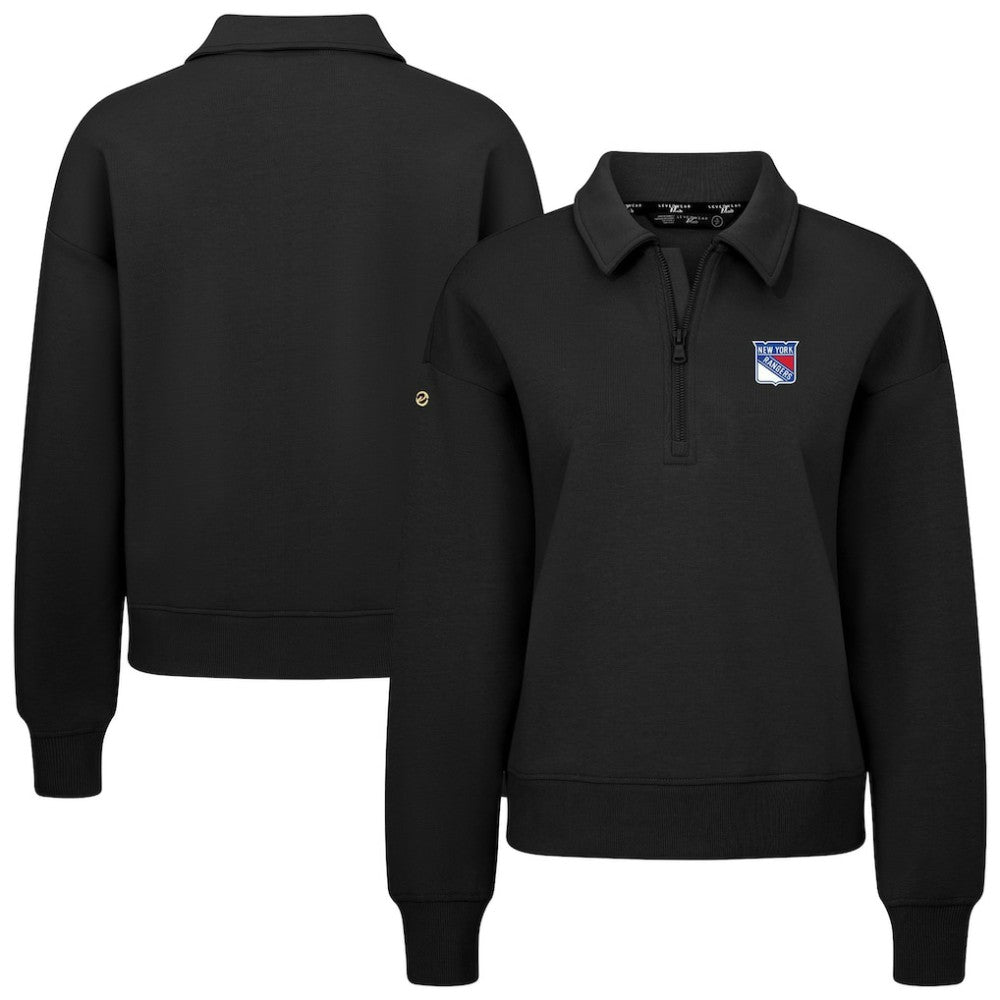 NHL New York Rangers Levelwear Women's Canmore Quarter-Zip Pullover - Black