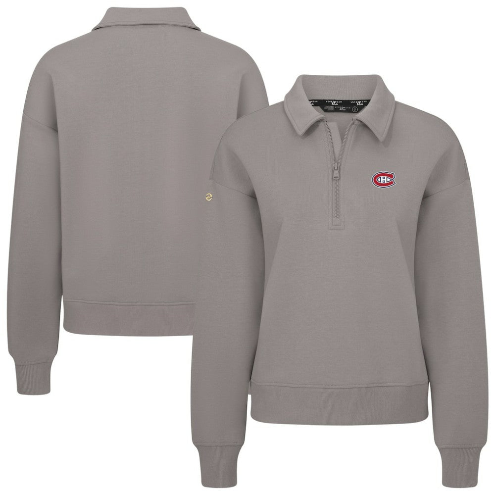 NHL Montreal Canadiens Levelwear Women's Canmore Quarter-Zip Pullover - Gray