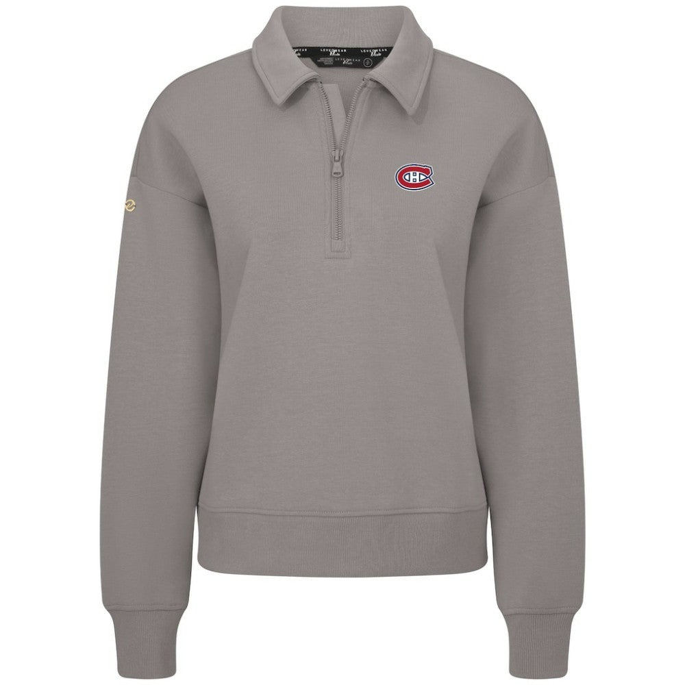 NHL Montreal Canadiens Levelwear Women's Canmore Quarter-Zip Pullover - Gray