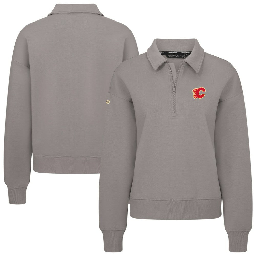 NHL Calgary Flames Levelwear Women's Canmore Quarter-Zip Pullover - Gray