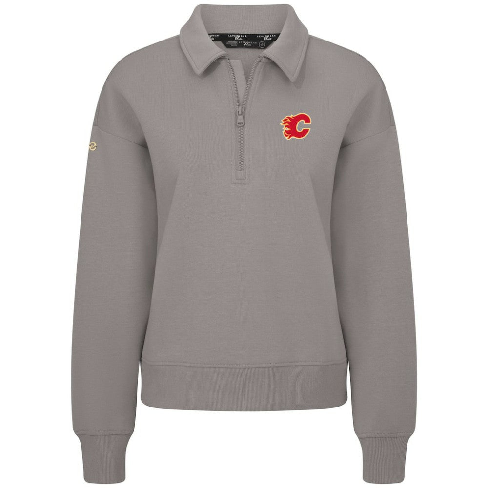 NHL Calgary Flames Levelwear Women's Canmore Quarter-Zip Pullover - Gray