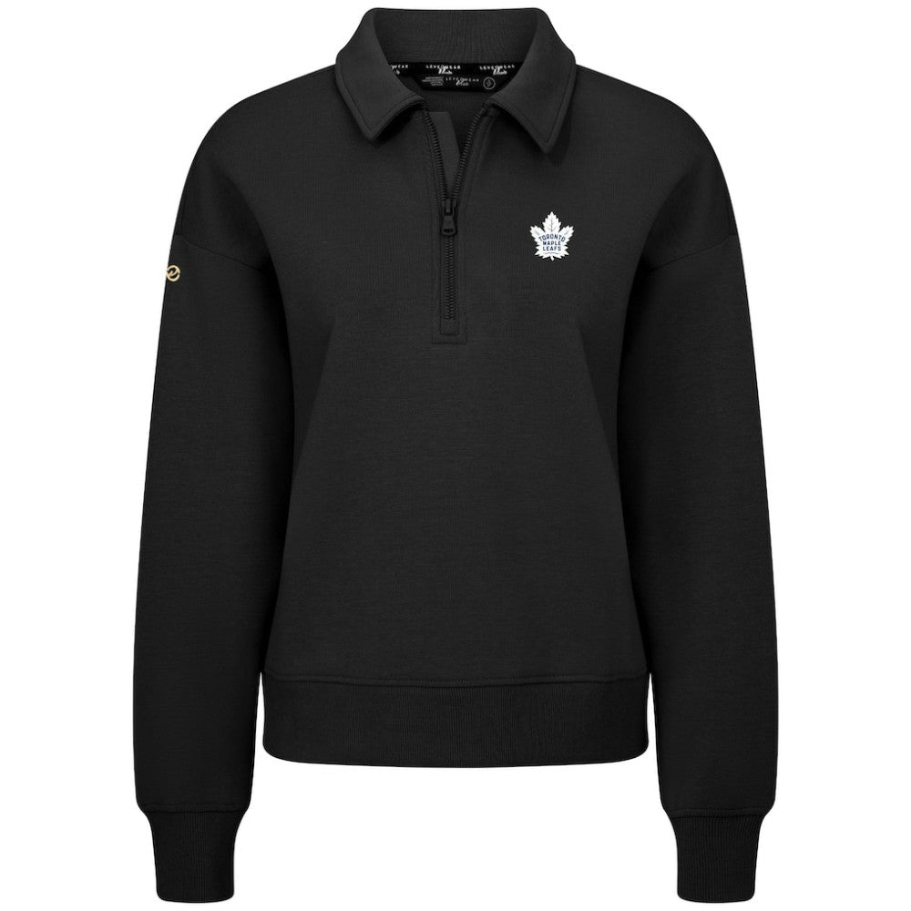 NHL Toronto Maple Leafs Levelwear Women's Canmore Quarter-Zip Pullover - Black