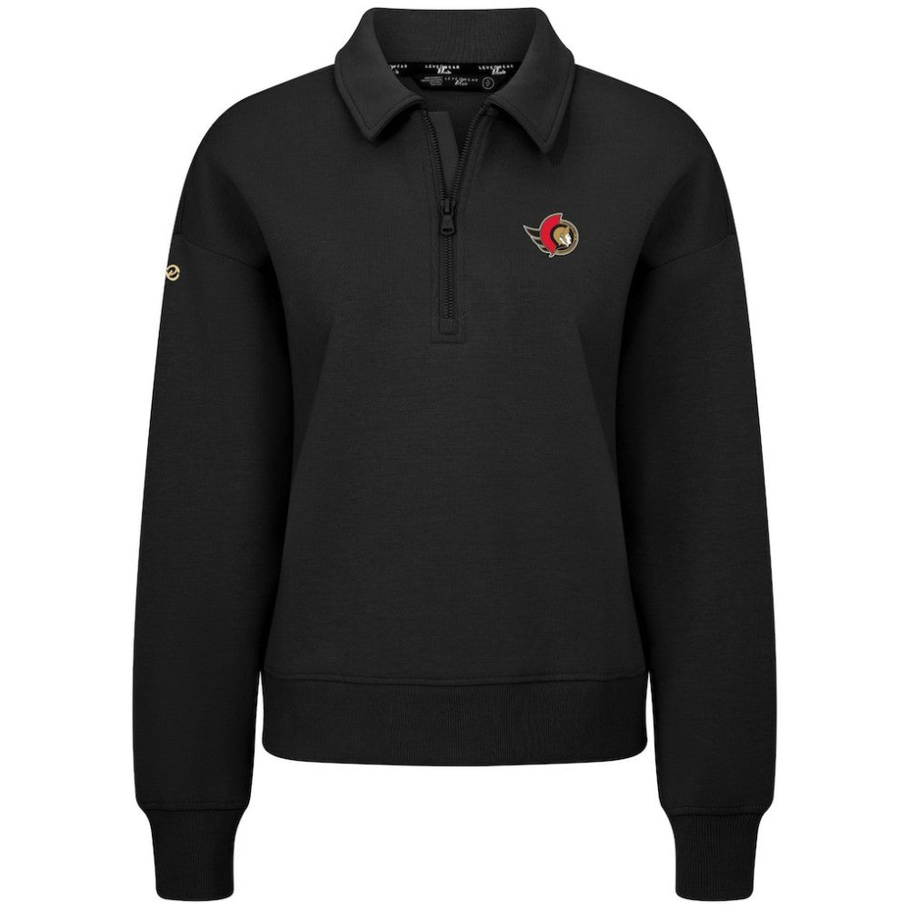 NHL Ottawa Senators Levelwear Women's Canmore Quarter-Zip Pullover - Black