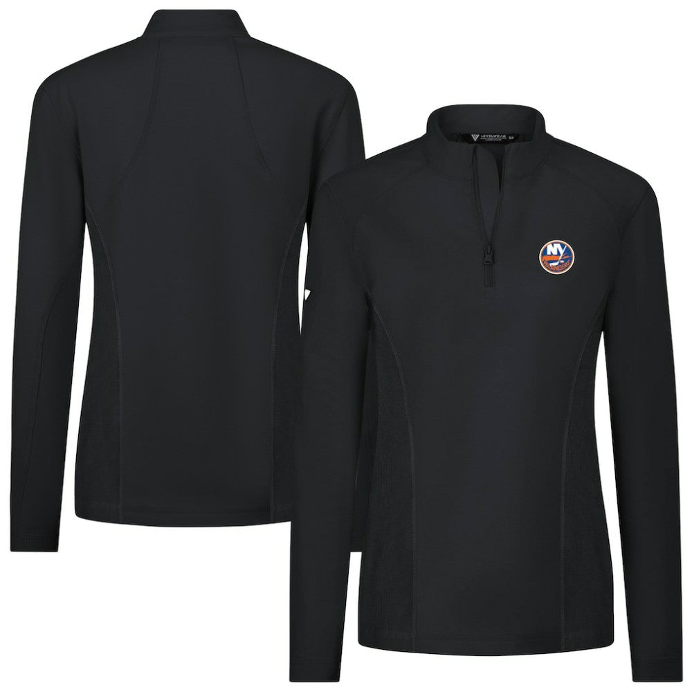 NHL New York Islanders Levelwear Women's Upright Quarter-Zip Pullover - Black