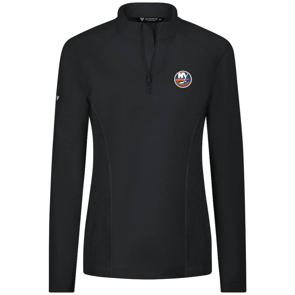 NHL New York Islanders Levelwear Women's Upright Quarter-Zip Pullover - Black