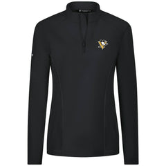 NHL Pittsburgh Penguins Levelwear Women's Upright Quarter-Zip Pullover - Black