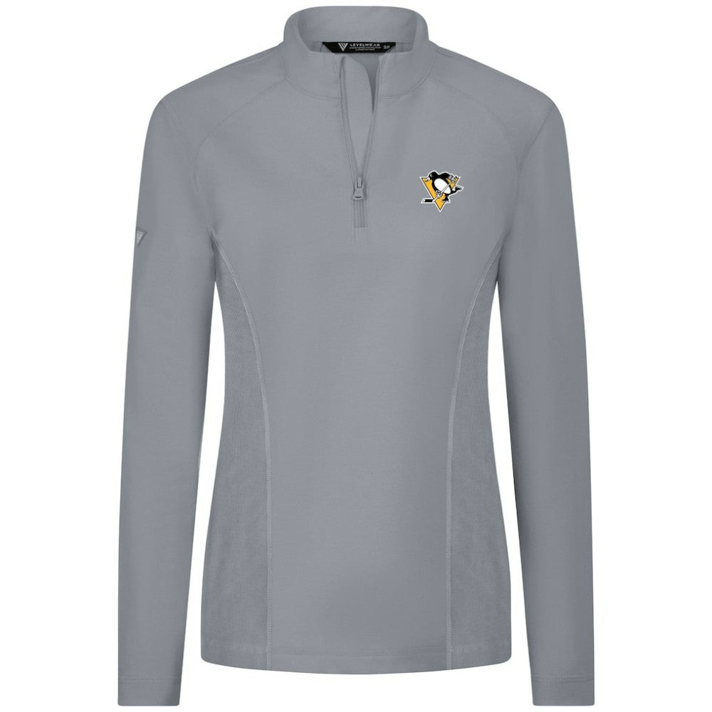 NHL Pittsburgh Penguins Levelwear Women's Upright Quarter-Zip Pullover - Gray