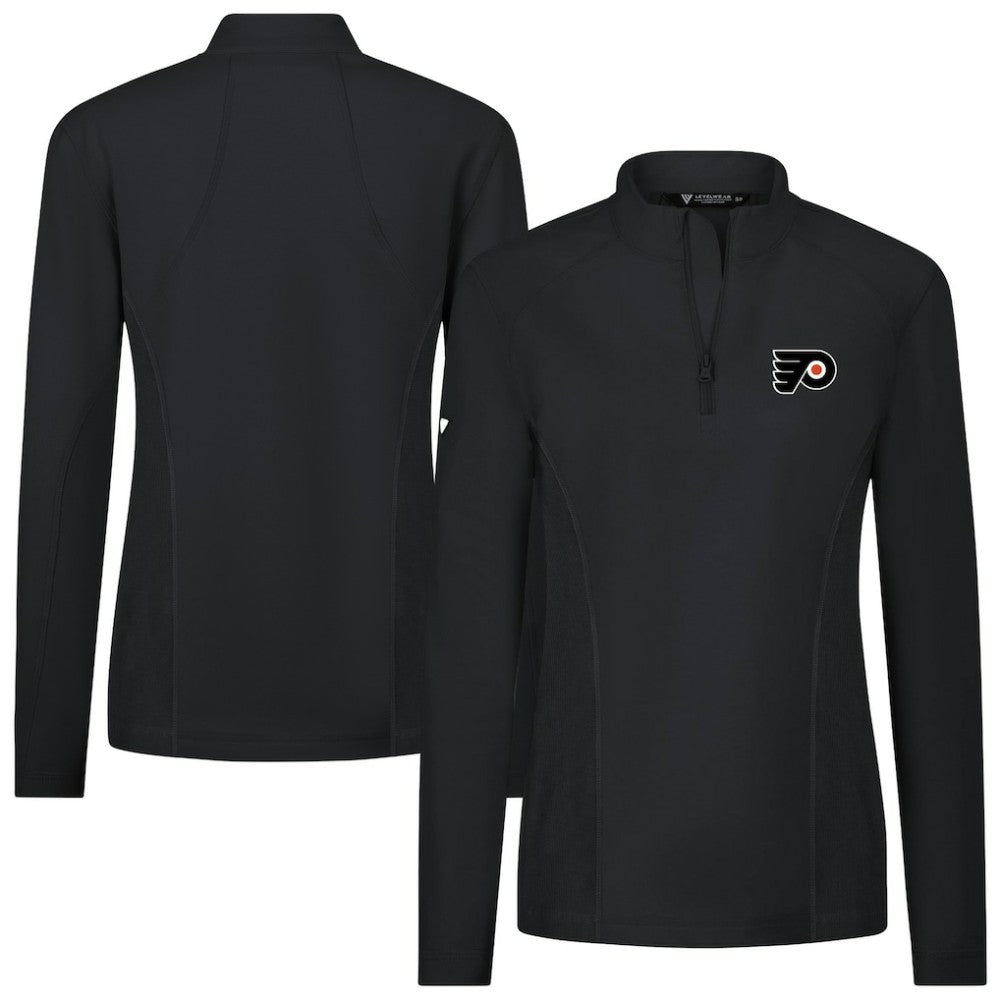 NHL Philadelphia Flyers Levelwear Women's Upright Quarter-Zip Pullover - Black