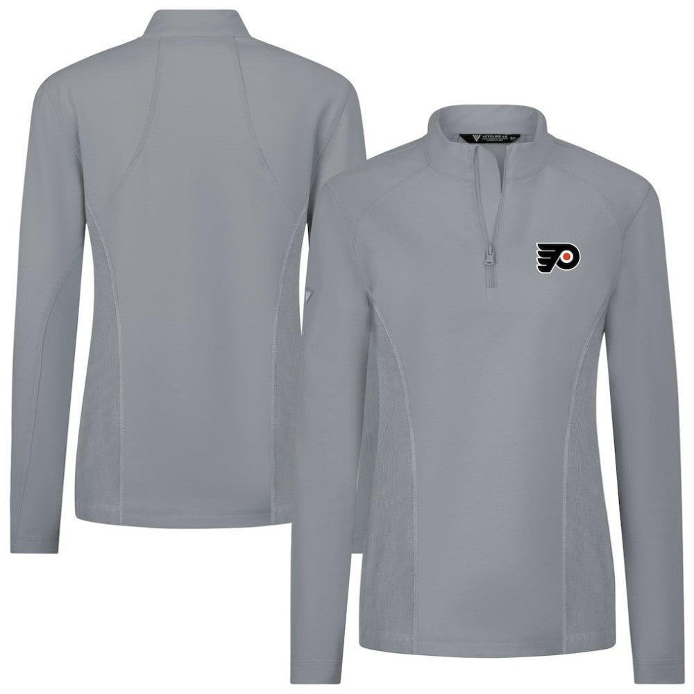 NHL Philadelphia Flyers Levelwear Women's Upright Quarter-Zip Pullover - Gray