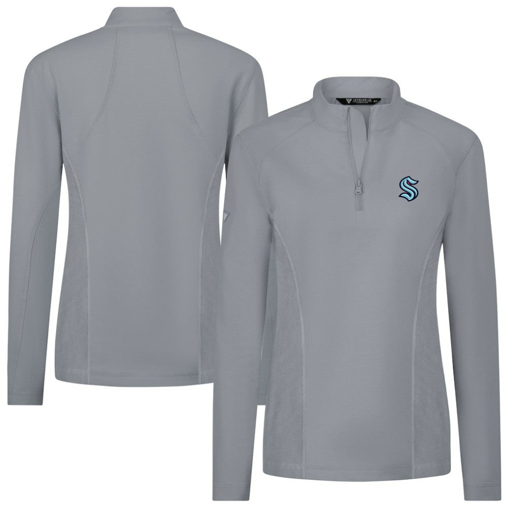 NHL Seattle Kraken Levelwear Women's Upright Quarter-Zip Pullover - Gray