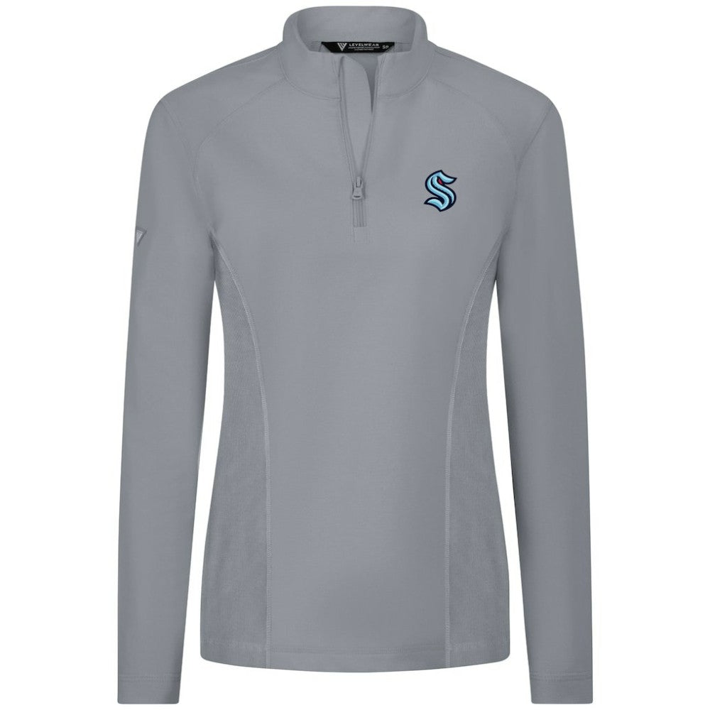NHL Seattle Kraken Levelwear Women's Upright Quarter-Zip Pullover - Gray