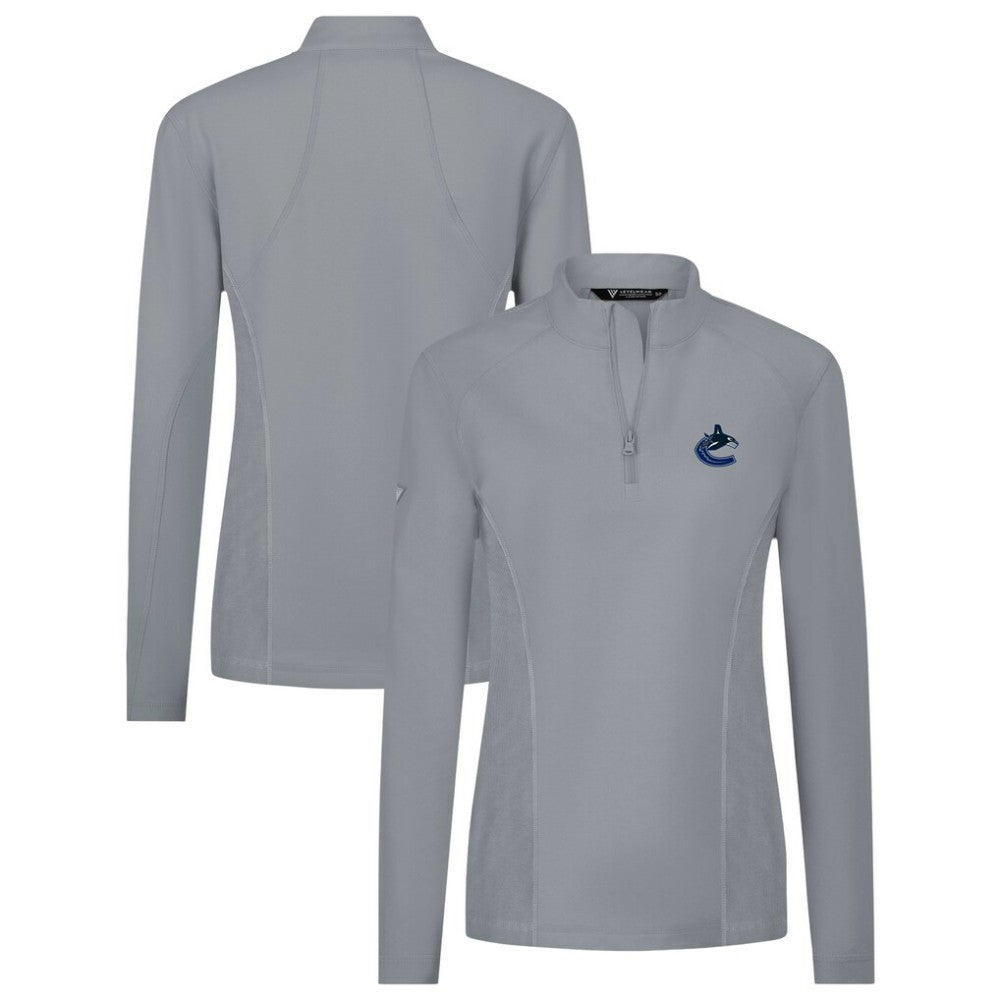 NHL Vancouver Canucks Levelwear Women's Upright Quarter-Zip Pullover - Gray