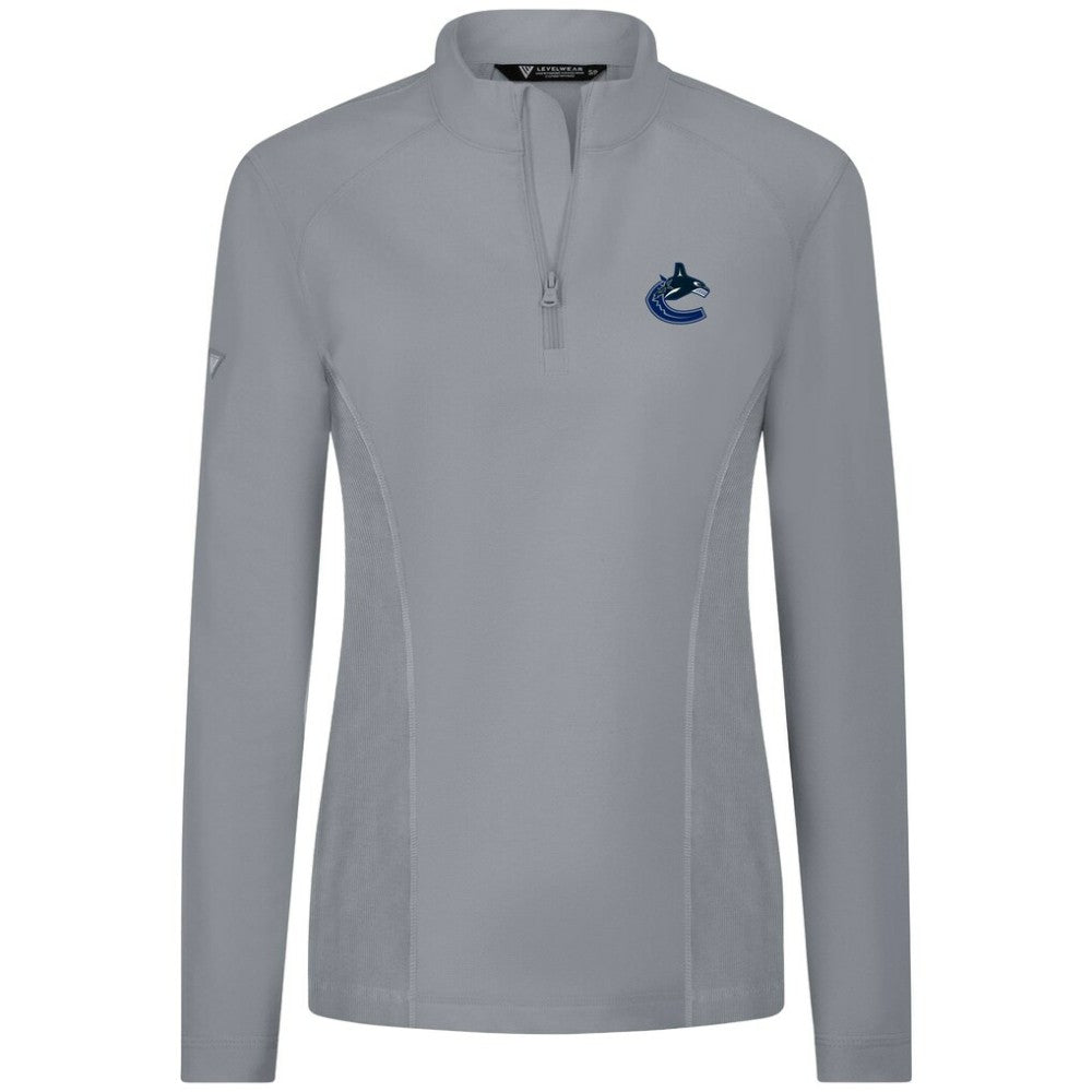 NHL Vancouver Canucks Levelwear Women's Upright Quarter-Zip Pullover - Gray