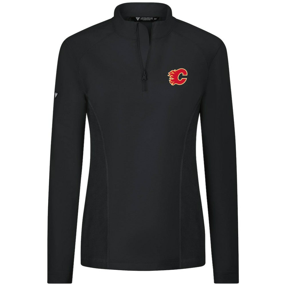 NHL Calgary Flames Levelwear Women's Upright Quarter-Zip Pullover - Black