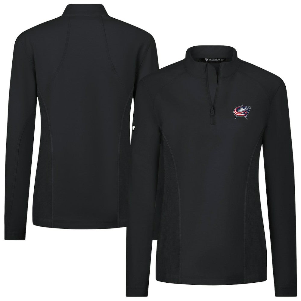 NHL Columbus Blue Jackets Levelwear Women's Upright Quarter-Zip Pullover - Black