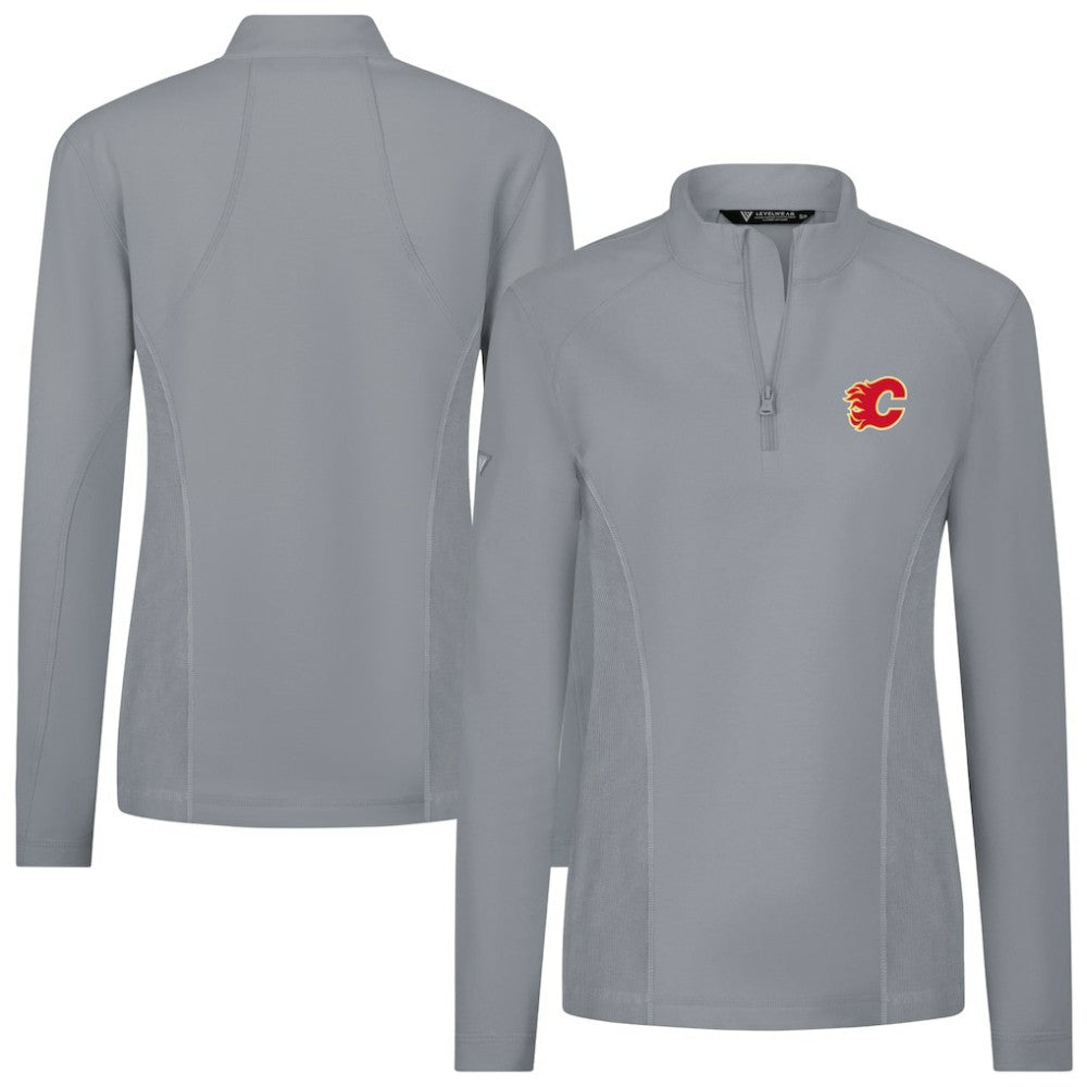 NHL Calgary Flames Levelwear Women's Upright Quarter-Zip Pullover - Gray
