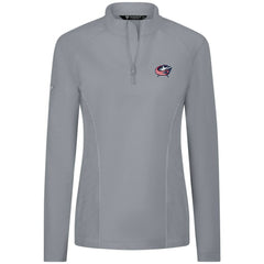 NHL Columbus Blue Jackets Levelwear Women's Upright Quarter-Zip Pullover - Gray