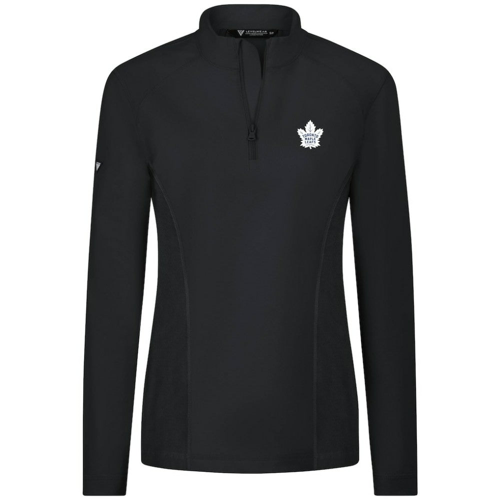 NHL Toronto Maple Leafs Levelwear Women's Upright Quarter-Zip Pullover - Black