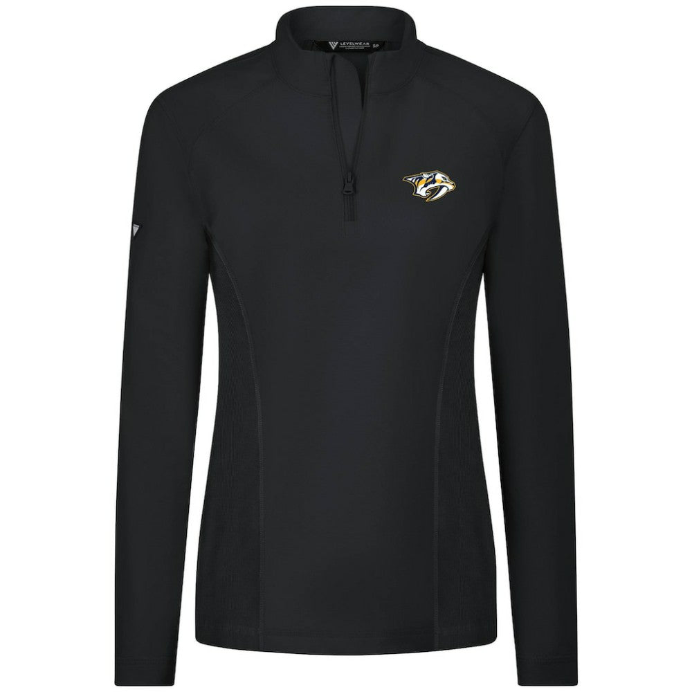 NHL Nashville Predators Levelwear Women's Upright Quarter-Zip Pullover - Black