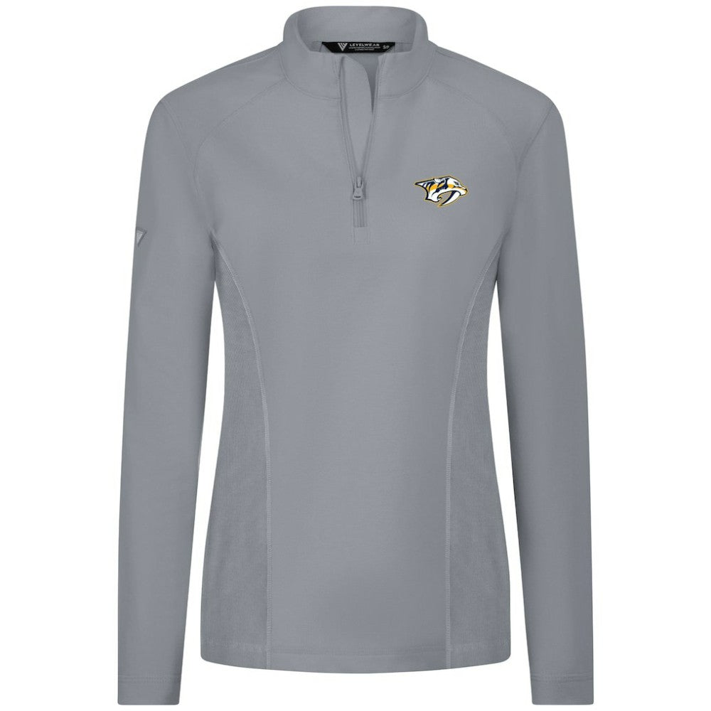NHL Nashville Predators Levelwear Women's Upright Quarter-Zip Pullover - Gray
