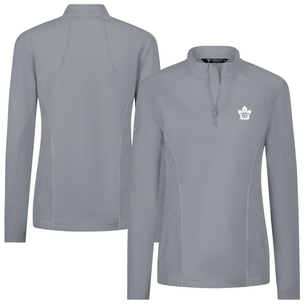 NHL Toronto Maple Leafs Levelwear Women's Upright Quarter-Zip Pullover - Gray