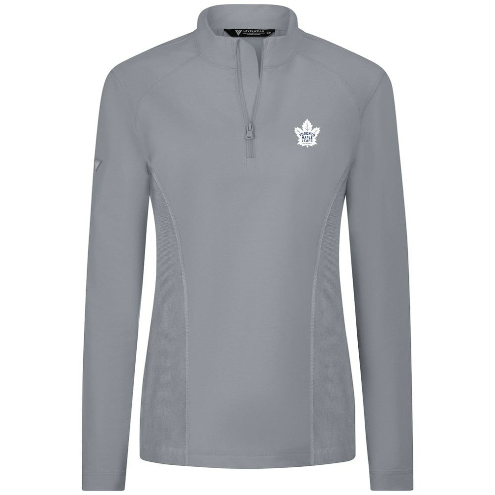 NHL Toronto Maple Leafs Levelwear Women's Upright Quarter-Zip Pullover - Gray