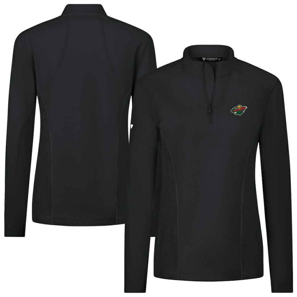 NHL Minnesota Wild Levelwear Women's Upright Quarter-Zip Pullover - Black